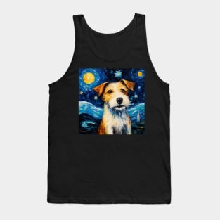 Jack Russell terrier Portrait in Starry Night style Tank Top